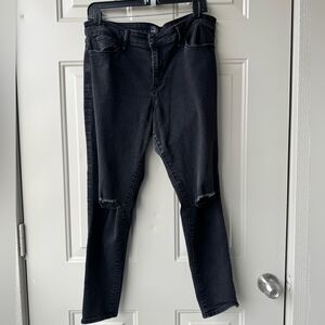 Abercrombie & Fitch Harper Super Skinny Jeans Sz 32/14S Black Distressed‎